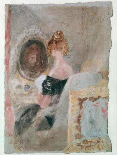 Petwoath Houseのインテリア：鏡の前の女性 作： Joseph Mallord William Turner