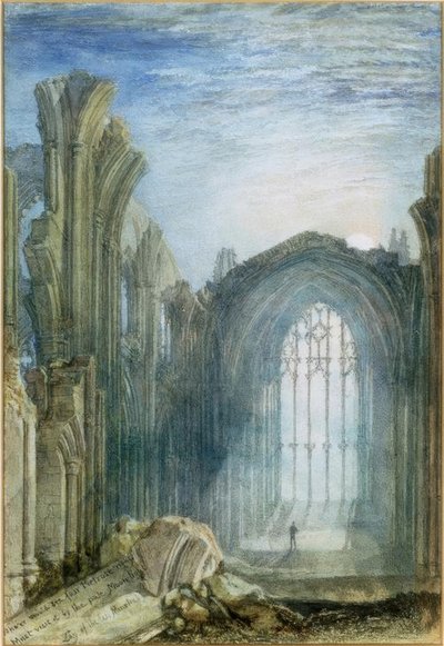 メルローズ修道院：ウォルタースコット卿の 『ラ』のイラスト 作： Joseph Mallord William Turner