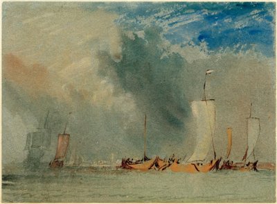 ナントの近く：突風の中のロワールのはしけ 作： Joseph Mallord William Turner