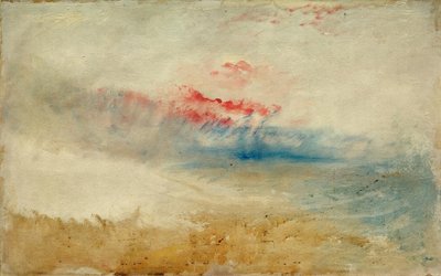 ビーチの上の赤い空 作： Joseph Mallord William Turner
