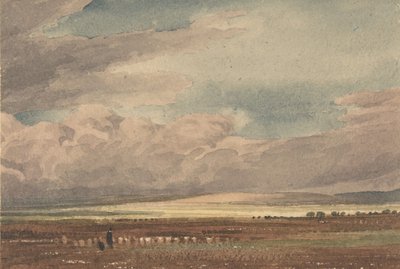 オールド・サルムを遠景にしたソールズベリー平原（ウィルトシャー、1810-62年）。 作： Joseph Mallord William Turner