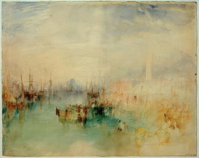 ヴェネツィア：スキアヴォーニ川のポンテデルアルセナーレの近くから発送 作： Joseph Mallord William Turner