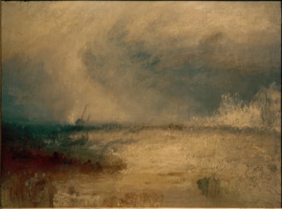 海岸で波が砕ける 作： Joseph Mallord William Turner