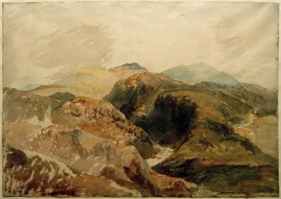 Moel Hebogの斜面からのアランとスノードン 作： Joseph Mallord William Turner