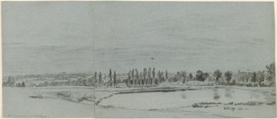 池のある広大な景観 作： William Turner of Oxford