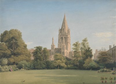 学部長の庭、クライストチャーチ、オックスフォードからの眺め 作： William Turner of Oxford