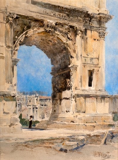 ティトゥスのアーチ、ローマ（水彩画） 作： William Walcot