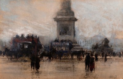 トラファルガー広場（水彩画） 作： William Walcot