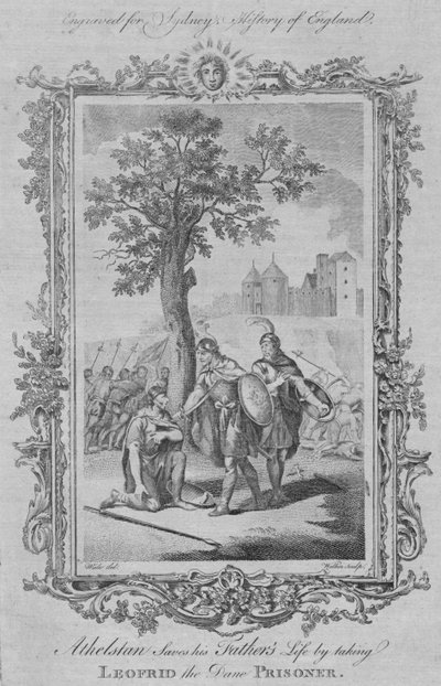 アテルスタンは1773年にデフリッドの囚人レオフリッドを連れて父親の命を救った。 作： William Walker
