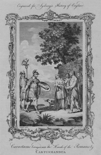 Caractacusは1773年にCartismanduaによってローマ人の手に裏切られました。 作： William Walker