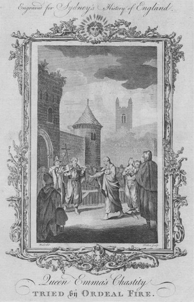 1773年、女王エマ貞操が試練の火で試されました。 作： William Walker