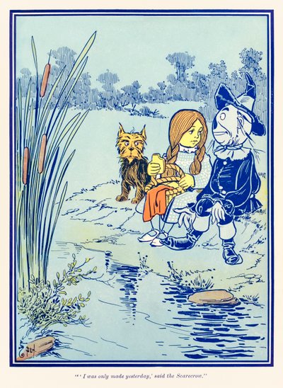 私は昨日作られました、？かかしは言った。オズの魔法使い？ L・フランク・バウム 作： William Wallace Denslow