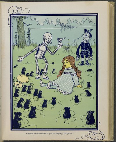 「ライマン・フランク・ボーム作『オズの魔法使い』の挿絵「女王陛下を紹介させてください 作： William Wallace Denslow