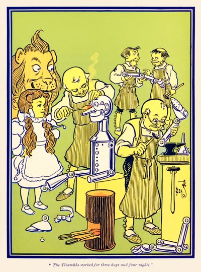 鍛冶屋は三日四晩働いた。 L・フランク・ボーム著「オズの魔法使い」より 作： William Wallace Denslow
