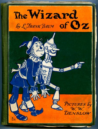 The Wonderful Wizard of Oz - オズの魔法使い：Denslow, William Wallace (1856-1915)が挿絵を描いたフランク・ボームの本の旧版（1905年から1920年の間）の表紙 - ブリキのカカシと木こり - 個人蔵 - のページです。 作： William Wallace Denslow