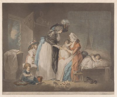 母親が子供を訪問するA Visit to Child at Nurse (Title on Object) 作： William Ward