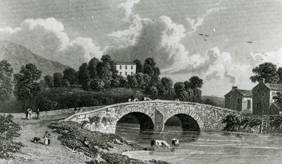 グレタホールとケズウィックブリッジ、E。フランシスの彫刻、1842年 作： William Westall