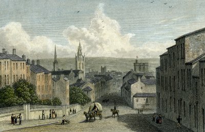 1830年にエドワードフィンデンによって彫刻された、ウェストゲートヒルのニューカッスル 作： William Westall