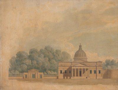 Elevação de um edifício proposto para Downing College, Cambridge 作： William Wilkins