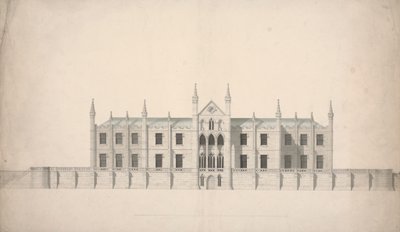 Elevação de um projeto proposto para as faculdades de Cambridge 作： William Wilkins