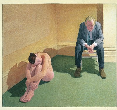 部屋の隅にある2人の人物 作： William Wilkins