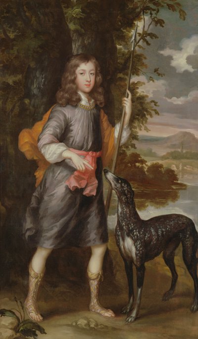 槍と猟犬を持つ少年、1685年頃 作： William Wissing or Wissmig