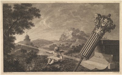 Joshua Kirbys Perspective of Architecture 1761、1760年7月の口絵。 作： William Woollett