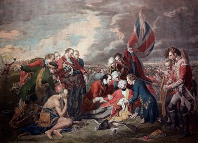 9月13日、七年戦争のケベック・シティの戦いにおけるジェームズ・ウルフ将軍（1727-1759）の死について 作： William Woollett