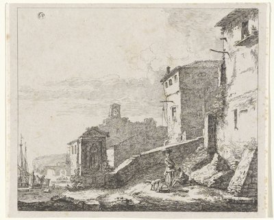 港の村の眺め 作： William Young Ottley (possibly)