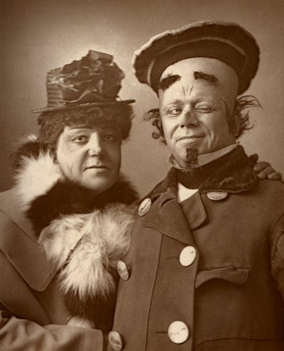 イギリスの俳優、女王と王、ハリーニコルズとハーバートキャンベル、1888。 作： William and Daniel Downey