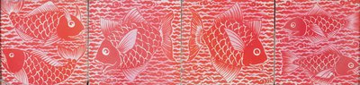 魚柄タイル（セラミック） 作： William de Morgan