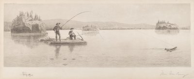 無題（丸太筏釣り） 作： William de la Montagne Cary