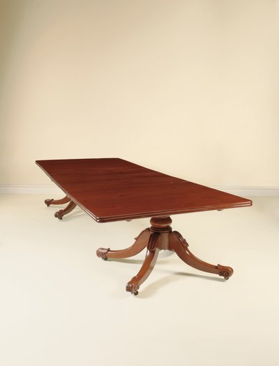 アイルランドのジョージ4世のツインペデスタルダイニングテーブル、1825年頃（マホガニー） 作： Williams and Gibton (attr. to) Mack