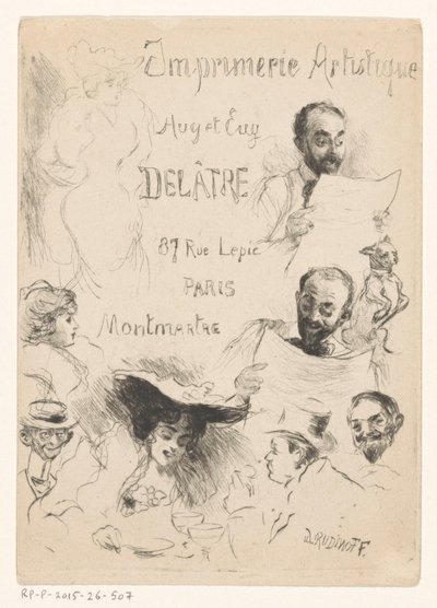 パリのプリンター Eugène Delâtre の名刺 作： Willibald Wolf Rudinoff