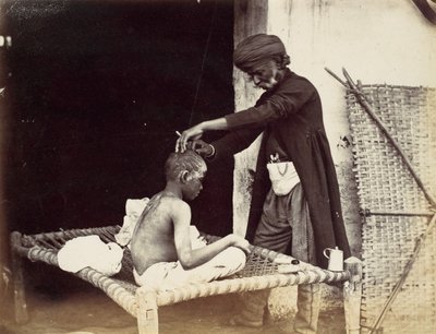 インディアン・バーバー、1860年代 作： Willoughby Wallace Hooper