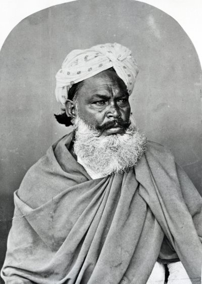 「インドの衣装と人々」（1860年頃）のインド人男性の肖像 作： Willoughby Wallace Hooper