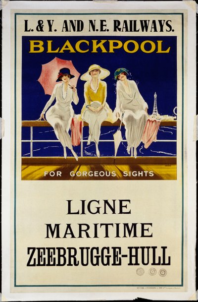 Blackpool、L。＆Y。and NE Railways、c.1930（リトグラフの色） 作： Wilton Williams