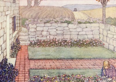 ガーデニングの子供向け本：コーニッシュ・コテージ（カラーリトグラフ） 作： Winifred Cayley Robinson