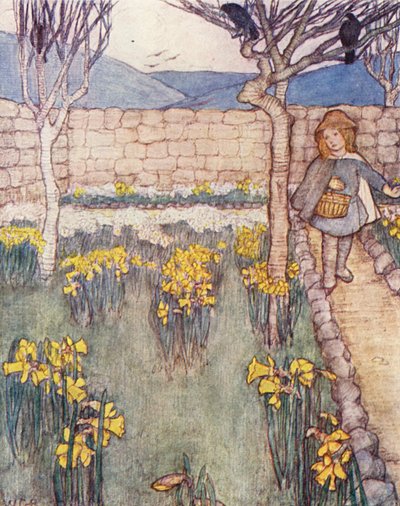 ガーデニングの子供向け本：水仙（カラーリトグラフ） 作： Winifred Cayley Robinson