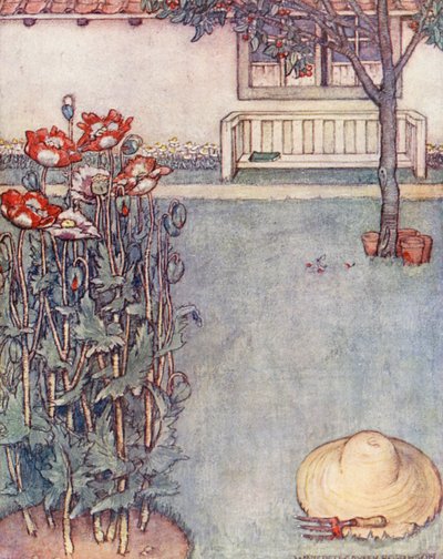 ガーデニングの子供の本ポピー（カラーリトグラフ） 作： Winifred Cayley Robinson