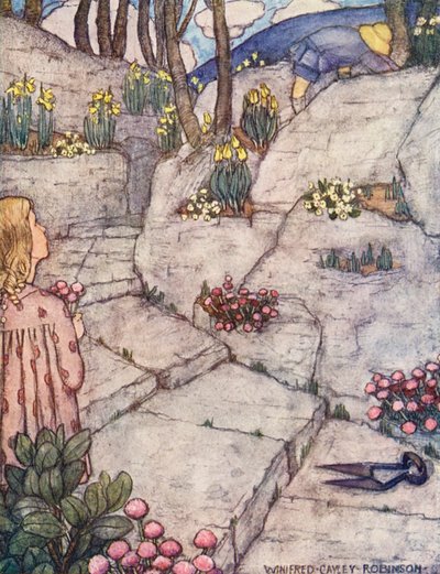 ガーデニングの絵本ローマへの道（カラーリトグラフ） 作： Winifred Cayley Robinson