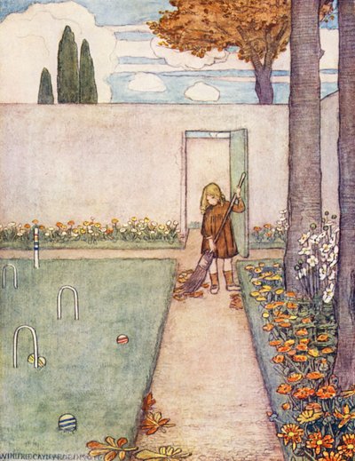 ガーデニングの絵本：片付け上手な庭師（カラーリトグラフ） 作： Winifred Cayley Robinson