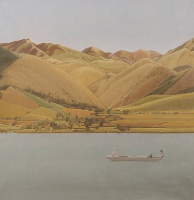 アブルッツィの端: 湖で 3 人のボート 作： Winifred Knights