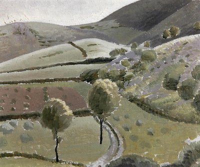 Lago di Piedilucoの近くのイタリアの風景、1920〜23年頃（キャンバスボードに油彩） 作： Winifred Knights