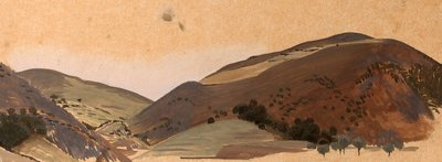 Santissima Trinitaの風景研究、1924年頃（トレーシングペーパーに油彩） 作： Winifred Knights