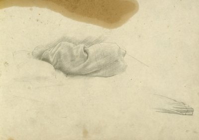 Santissima Trinitaの眠っている女性のための習作、1924-30年頃（紙に鉛筆） 作： Winifred Knights