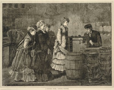 田舎の店--毎週土曜日、体重を量る：1871年3月25日付読書日記 作： Winslow Homer