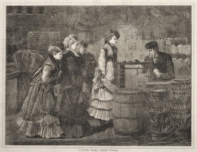 田舎の雑貨店、体重測定 作： Winslow Homer