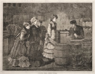 カントリーストア、体重測定、1871年。 作： Winslow Homer