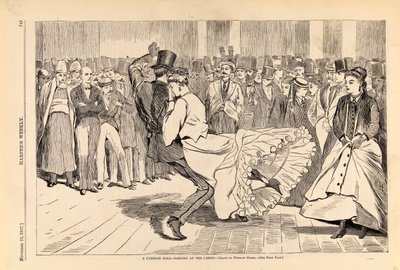パリの舞踏会--カジノでのダンス（『ハーパーズ・ウィークリー』1867年11月23日号より 作： Winslow Homer
